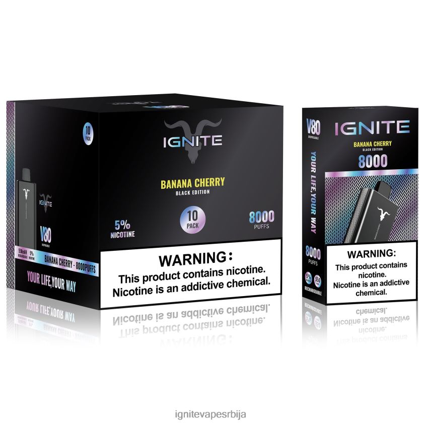 IGNITE V80 вапе оловка 10 ком банана трешња Ignite Order Online L42H6
