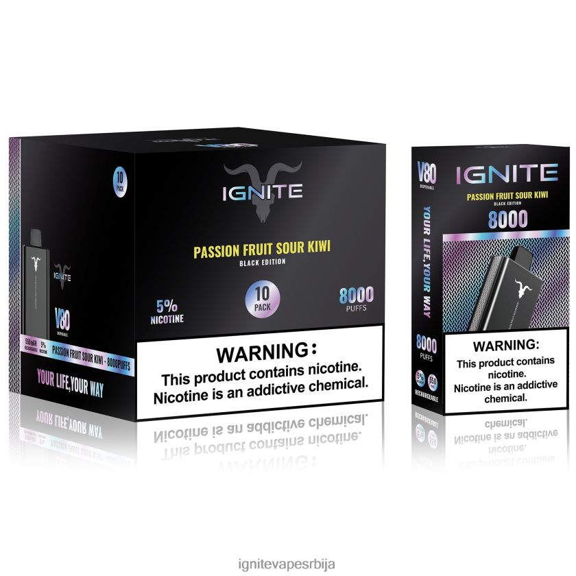 IGNITE V80 вапе оловка 10 ком маракуја кисели киви Ignite Vape Beograd L42H62