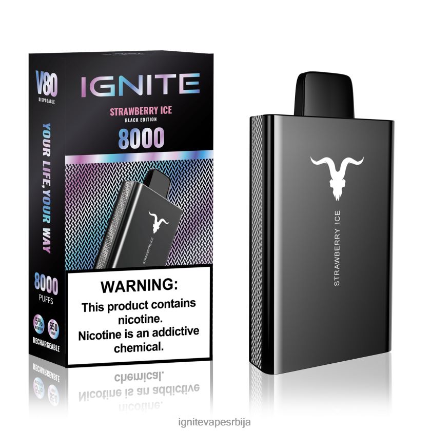 IGNITE V80 електронска цигара лед од јагоде Ignite Puff Bar L42H50