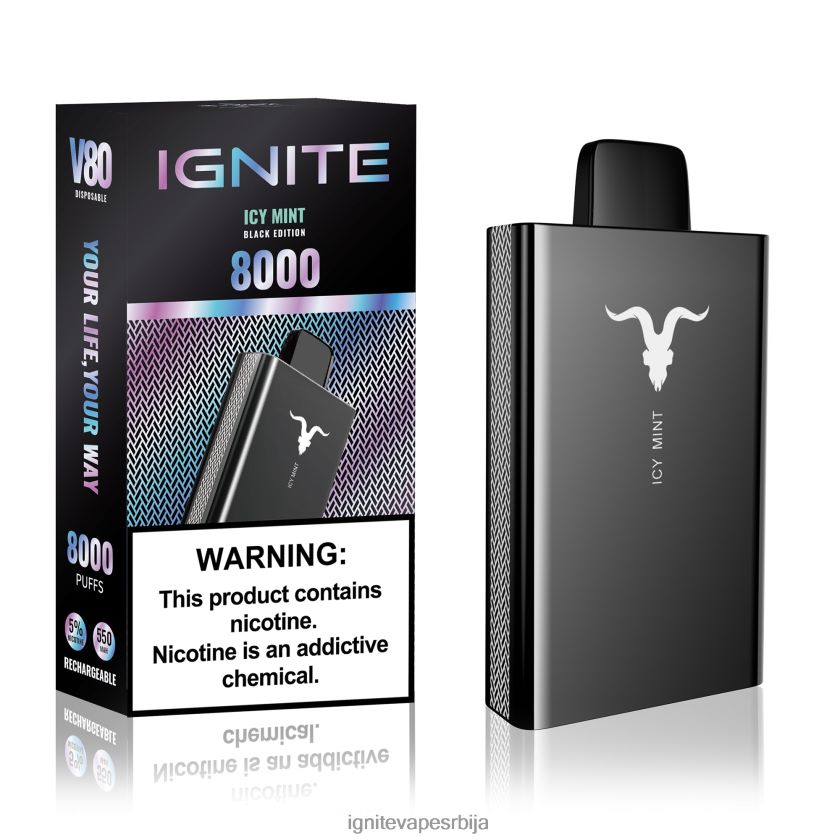IGNITE V80 електронска цигара ледена мента Ignite Rechargeable Vape L42H47